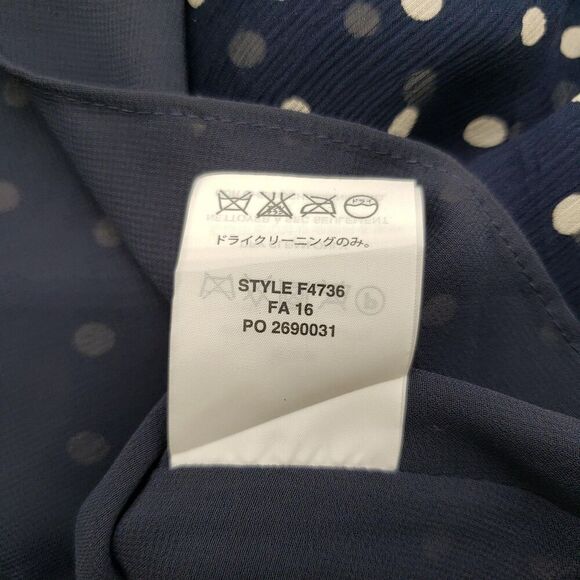 J Crew Shirt Womens 6 Silk Polka Dot Ruffle Long Sleeve F4736 Top - Picture 10 of 13